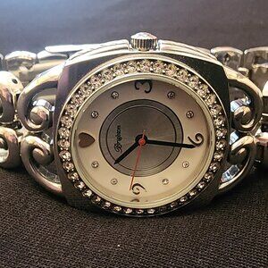 Vintage Brighton Silver Tone Watch with Crystal Accents
